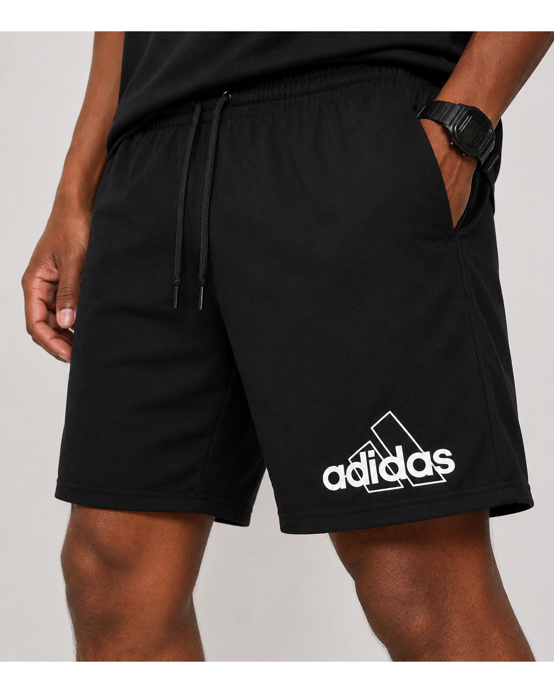 Short Adidas Preto Masculino Logo Outline